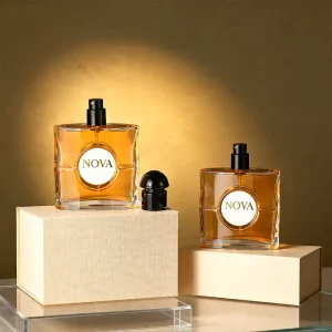 Luxury 50ml Men’s Packaging with Custom Logo 100ml Black Square Bottles for Perfumes Oils and Glasses 25ml Volume