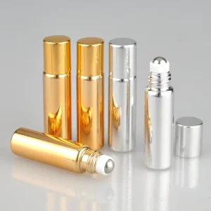 Luxury 5ml Roll on Perfume Bottle UV Coated Perfume Essential Oil Eye Cream Glass Roller Bottle