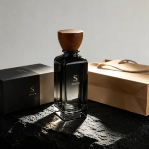 Luxury Black Empty Glass Perfume Bottle 30ml 50ml 100ml Crimp Pump Sprayer with Wooden Over Cap Custom Available