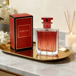 Luxury Clear Unique Glass Perfume Bottle With Fragrance Nozzle Spray and Packing