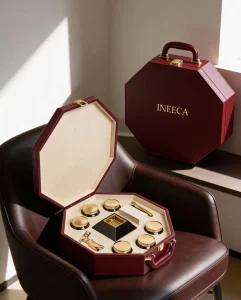 Luxury Collection Fragrance Gift Set Box Custom Cosmetic Skincare Packaging Design Box Leather Essential Oil Perfume Box