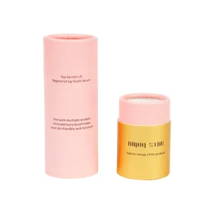 Luxury Cosmetic Round Paper Tube Cylinder Box for Facial Serum Bottle Deodorant Stick Eco Kraft Cardboard Packaging with Logo