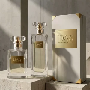 Luxury Custom Gold Logo Glass Perfume Bottle with Box for High End Professional Fragrance Branding Solutions
