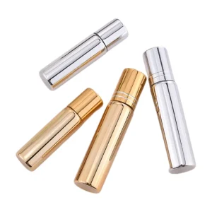 Luxury Custom Logo Refillable Cosmetic Packaging Pocket Continuous 15ml Small Perfume Roll on UV Coating Skin Care Serum Glass