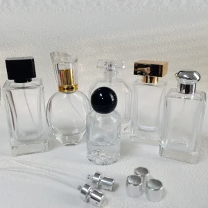 Luxury Custom Shape Thicken Bottom 100ml Glass Spray Portable Press Perfume Bottle