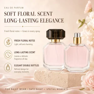 Luxury Custom Women Eau De Parfum Long Lasting Floral Scent Private Label OEM Fragrance MIST Liquid Glass Bottle Spray
