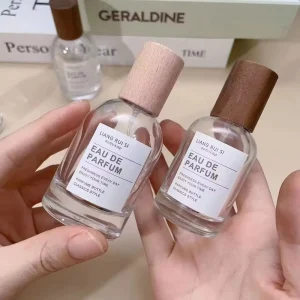 Luxury Cylindrical Perfume Bottle Thick-Base Glass Transparent Surface Silk Screen Printed 30 ml 50 ml Empty Spray No Reed
