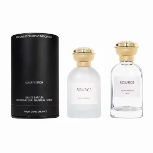 Luxury Design 30ml 50ml 100ml Empty Glass Spray Perfume Round Bottle with Gem Shape Lid and with Box