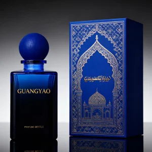 Luxury Design Empty Square 50ml 100ml Perfume Bottle Glass Wooden Ball Lid Box Packaging