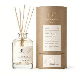 Luxury Eco friendly Kraft Paper Cylinder Round Tube Box for Reed Diffuser Essential Oil Fragrance Packaging Custom Logo