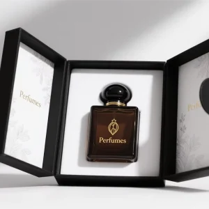 Luxury Elegant Black Cosmetic Box Packaging 30ml/50ml/100ml Men’s Cologne Bottle Gift Packaging Perfume Box With Silk Insert