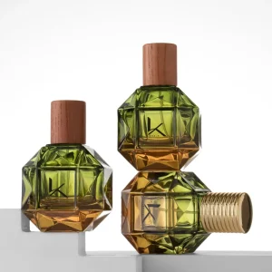 Luxury Empty 50ml Green Gradient Glass Perfume Pump Sprayer Fine Mist Customizable Eco friendly Recyclable Packaging Screen