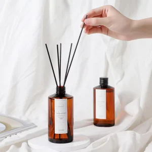 Luxury Flameless Glass Bottle Reed Aromatherapy Perfume Indoor Fragrance Decor for Office Hotel Home Use Long Lasting Boxed