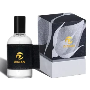 Luxury Fragrance Transparent Empty Round 30ml 50ml Glass Perfume Bottle 100ml With Leather