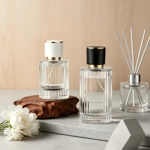 Luxury Frost Refillable Glass Perfume Bottles (30ml/50ml/100ml) Transparent Cylinder Design Silk Screen Printing Spray Perfume