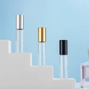 Luxury Glass Roller Bottle 5ml 10ml Refillable Rollerball Perfume Bottle for Essential Oil Aromatherapy