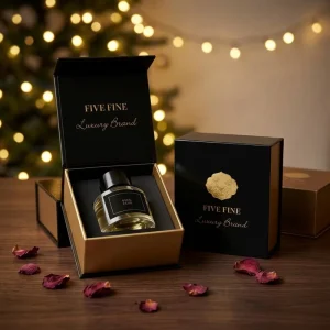 Luxury Handmade Rigid Paperboard Cosmetic & Perfume Packaging Box with Magnet Closure and Custom Printing Options