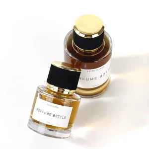 Luxury Heavy Glass Perfume Bottle 50ml Cylinder Parfum Botol 30ml Empty Glass Fragrance Perfume Bottle With Flocking Cap