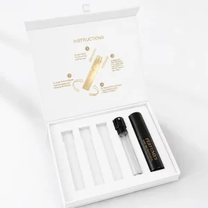 Luxury High End Packaging Red Perfume Gift Box with Vial and Atomizer