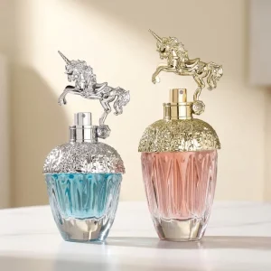 Luxury Ladies Glass Perfume Bottle 50ml 80ml with Unique Shape and Pump Sprayer Fragrance Sealing