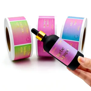 Luxury Logo Printed Custom Waterproof Oil Proof Essential Oil Bottle Cosmetics Label Product Waterproof Stickers Printing