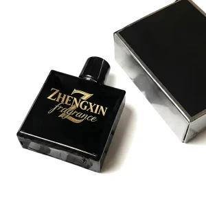 Luxury Matte Dark Blue Perfume Bottles with Magnetic Cap 30ml 50ml 100ml Square Glass Containers for Men’s Cologne