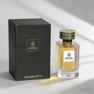 Luxury Men’s Glass Square Perfume Bottles 30ml 50ml 100ml Crimp Top with Custom Logo and Box Packaging
