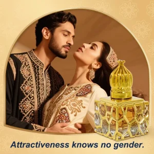 Luxury Middle Eastern Style Attar Perfume with Gold-Carved Bottle Design Long Lasting Fragrance Oil Travel Size Roll-On