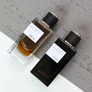 Luxury Perfume Bottle 30ml 50ml 100ml Glass Crimp Empty Bottle with Leather Cap