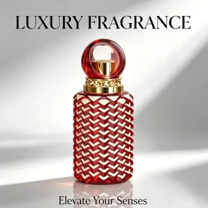 Luxury Perfume Bottle Geometric Cut Glass with Hollow Ring Cap Custom Logo Available for Premium Fragrance Packaging