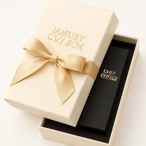 Luxury Perfume Gift Box with Ribbon Closure Includes Men’s Perfume Set in Elegant Packaging