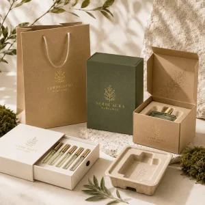 Luxury Perfume Paper Packaging Custom Rigid Boxes Paper Bags Sample Kits OEM
