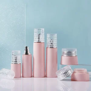 Luxury Series Frosted Cosmetic Pump Bottle and Cream Jar Set 30g-50g 30ml-120ml Custom Color Logo for Skin Care