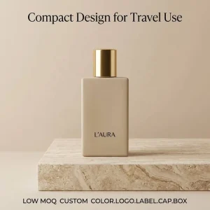 Luxury Terracotta Red Solid Glossy Glass Perfume Bottle Flat Square Colored Drop Design Empty Spray Canister