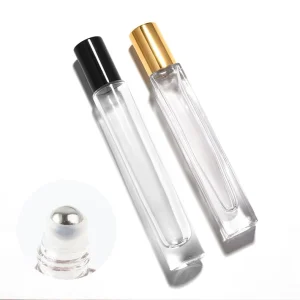 Luxury Thick Transparent Round Square 10ml Frost Surface Roll On Glass Bottle Empty Perfume Skin Care Cream Diffuser Ready