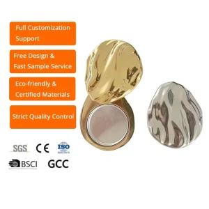 Luxury Zinc Alloy Refillable Solid Perfume Case Magnetic Metal Compact Container Custom Logo OEM for Fragrance Balm Cosmetic