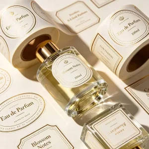Manufacturer Customized Private Brand Logo Packaging Perfume Cosmetic Label Printing Adhesive Logo Roll Business Stickers
