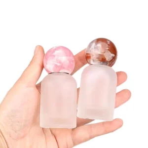 Marbling for Cap Eco friendly Glass Perfume Bottle Empty Refillable 30ml Fine Mist Spray Clear Frosted Luxury Screw Top 100pcs