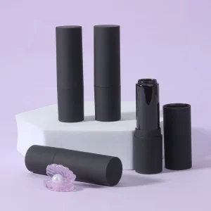 Matte Black Men’s Lip Balm Tubes Cosmetic Empty Lipstick Containers for Personal Care Custom Private Label