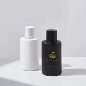 Matte Black and Matte White 100ml Empty Perfume Bottle Crimp Neck Glass Cosmetic Spray Bottle