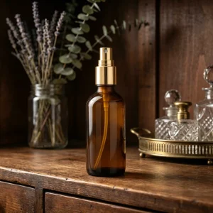 Matte Frosted Amber Glass Perfume Bottles 50 120ml Vintage Round Spray Bottles for Essential Oils and Fragrance