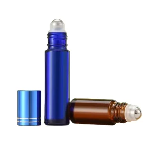 Matte Glass Roll-On Roller Bottle 10ml 15ml Empty Perfume Oil Stainless Steel Serum Cream Shape Gloss Polish 30ml 50ml