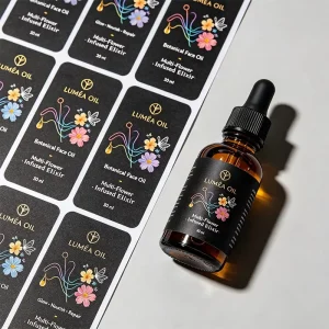 Matte Special Paper Gold Foil Stamping Self Stick Adhesive for Essential Oil Bottle