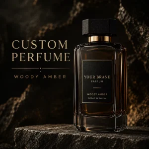 Men Woody Amber Cologne Custom Perfume Private Label Eau De Parfum OEM Low MOQ Luxury Fragrance Supplier Glass Bottle Box Cap