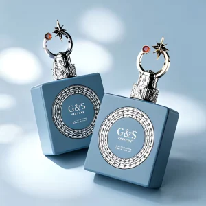 Men’s Glass Perfume Cologne Bottles with Colored Lid Square Shape Pump Sprayer for Skin Care Cream