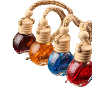 Men’s Modern Car Perfume Pendant Durable Glass Fragrance Essential Oil Flat Perfume Bottle Home Air Freshener