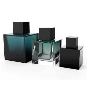 Men’s Perfume Bottle Square Black Glass Perfume Spray Bottle