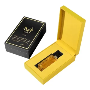 Middle Eastern Style Black Gold Gift Box Packaging 100ml Perfume Bottle Magnetic Perfume Box with Inner Liner Embedded