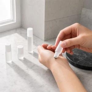 Mini 1ml 2ml 3ml 5ml Frosted Glass Roll on Bottles White Cap Glass Packaging Refillable Perfume Bottle Skincare Packaging