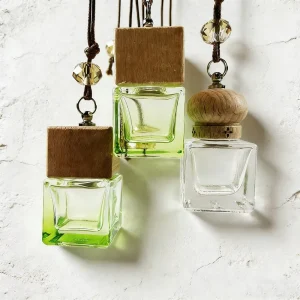 Mini 8ml Car Perfume Oil Bottles Hanging Car Scented Fragrance Oil Bottle with Wooden Cap